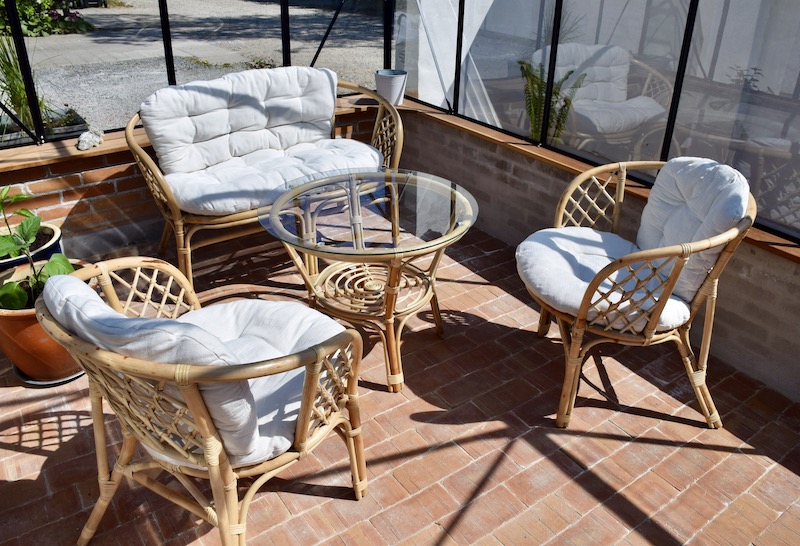 Capri Kurvemøbelsæt Natur Rattan Med Sofa Bord Stole