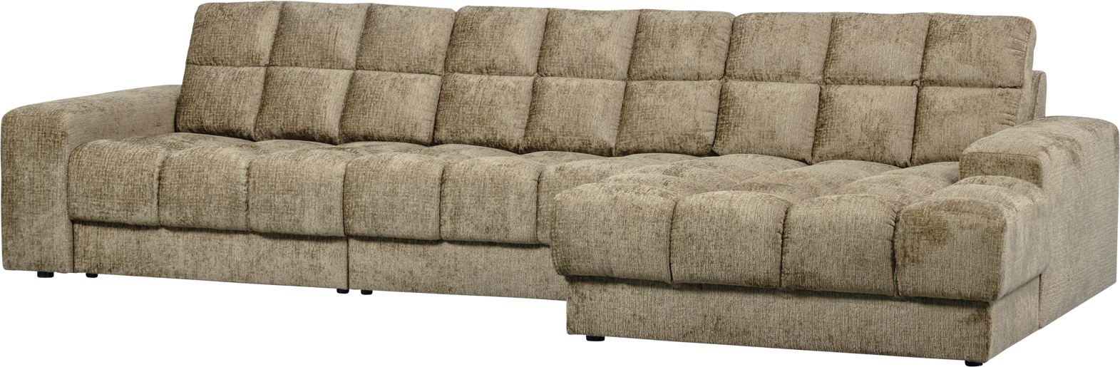 Chaiselong Loungesofa Woood Second Date Lysegrå Velour 316 162 Højrevendt