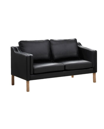 Clausholm 2pers Sofa Ege Ben Sort Mardid Læder