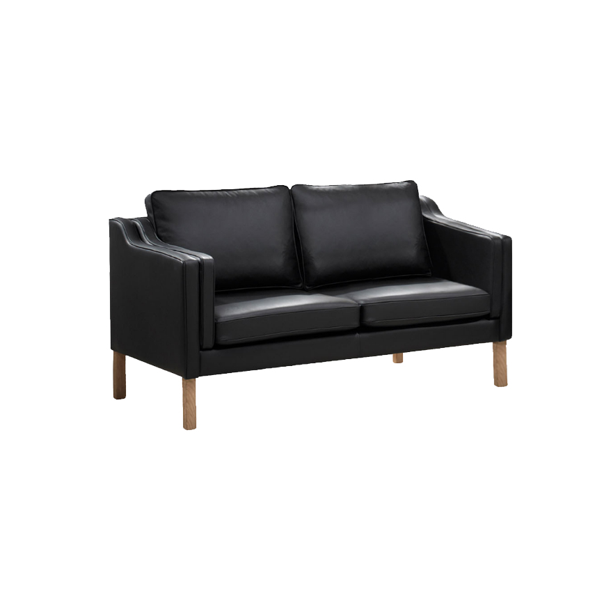 Clausholm 2pers Sofa Ege Ben Sort Mardid Læder