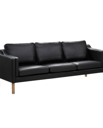 Clausholm 3pers Sofa Ege Ben Sort Madrid Læder
