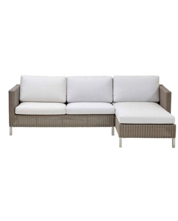 Connect Sofa Med Chaiselong Til Højre Taupe Inkl Hvide Hynder
