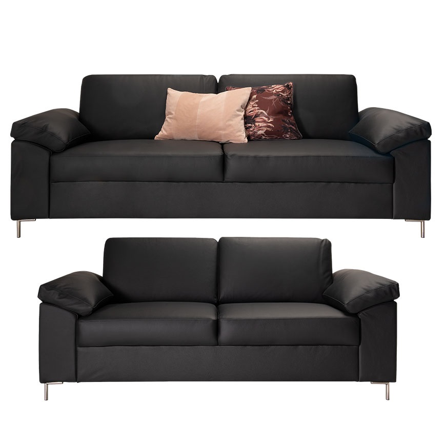 Construct 5pers Sofa Ben Sort Læder Fargo Arm