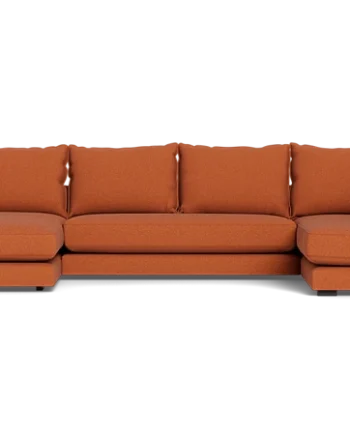 Cozy Sofa Med Open End Chaiselong Rød Rust :360