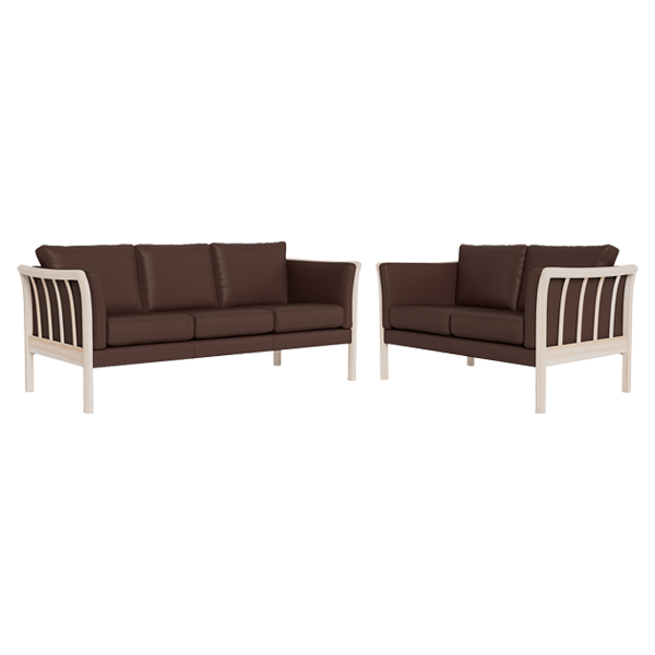 Erling Christensen Møbler Dorte Sofasæt Brun Læder Ubehandlet : Erling Christensen Møbler : Erling Christensen Møbler