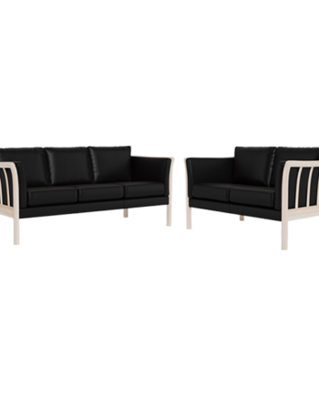 Erling Christensen Møbler Dorte  Sofasæt Sort Læder Ubehandlet Bøg : Erling Christensen Møbler : Erling Christensen Møbler