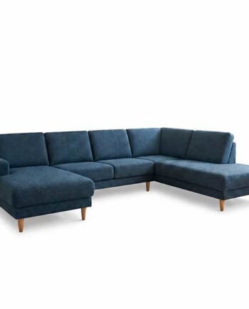 Erling Christensen Møbler Sofie Sofa Med Chaiselong Open End Mørkeblå Egetræsben Venstrevendt : Erling Christensen Møbler : Erling
