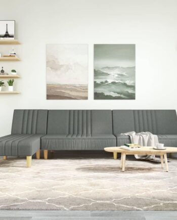 Formet Sovesofa Med Chaiselong 255 140 Mørkegrå