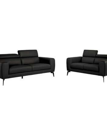 Function 2pers Sofa Sort Læder Nakkefunktion