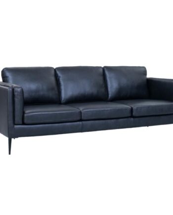 Furnhouse Valencia Pers Læder Sort 220x88x83cm