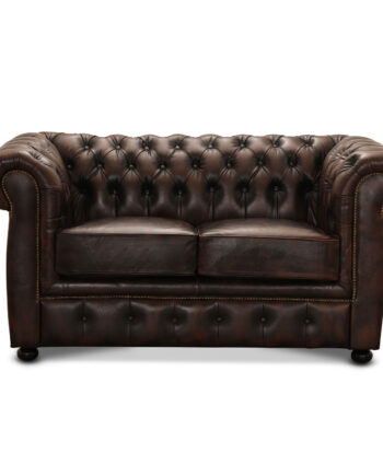 Haga Liverpool Pers Chesterfield Sofa Brun Læder Træ