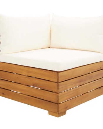 Hjørnedel Til Sofa Med Hynder Massivt Akacietræ