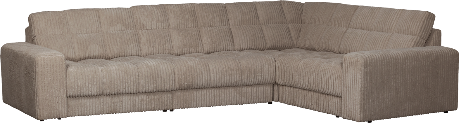Hjørnesofa Højrevendt Woood Second Date Fløjl Mudder 316x212 Modulopbygget