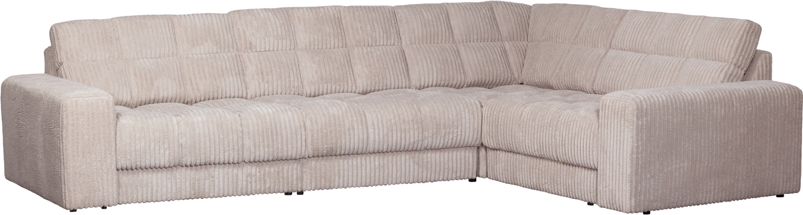 Hjørnesofa Højrevendt Woood Second Date Naturfarvet Fløjl Polyester H78b212l316