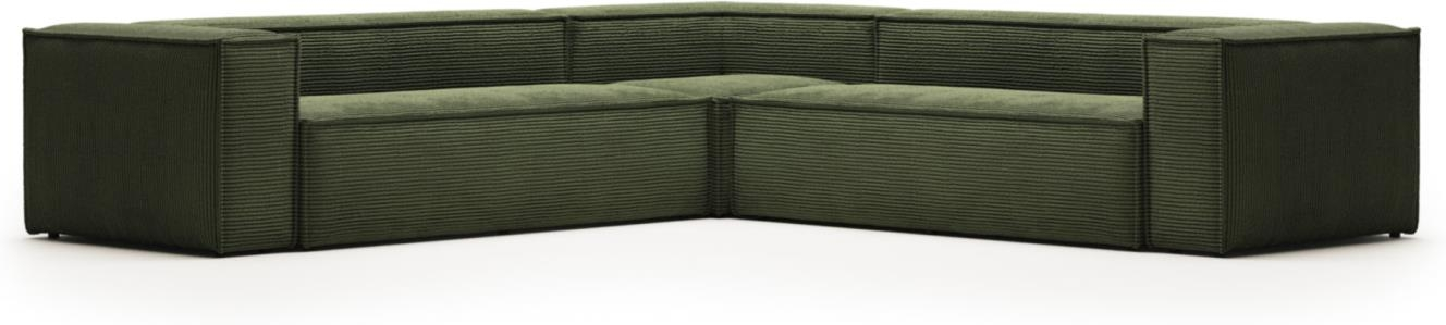 Hjørnesofa Kave Home Blok Sofa 320x320 Grøn Stof