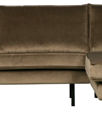 Hjørnesofa Loungesofa Woood Rodeo Højrevendt 266x213 Taupe Velour Fast Komfort Slidstærk