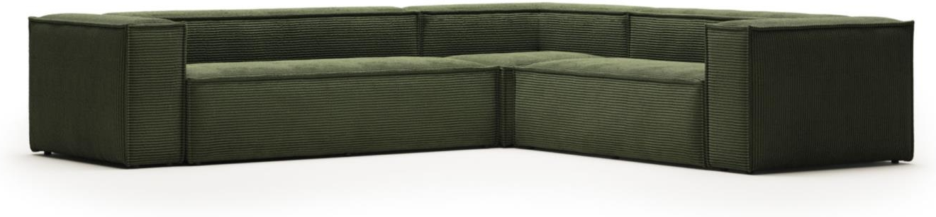 Hjørnesofa Modulsofa Kave Home Blok Grønt Corduroystof H69x290 320