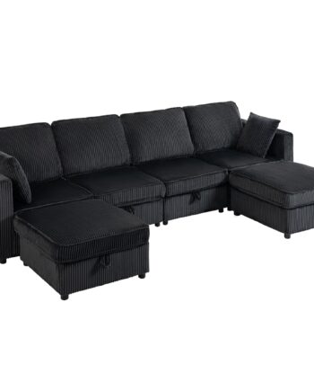 Hjørnesofa Personers Formet Sofa Med Opbevaringsfod 306 Hjørnesofa Med Fløjlslook Hynder Til Stuen