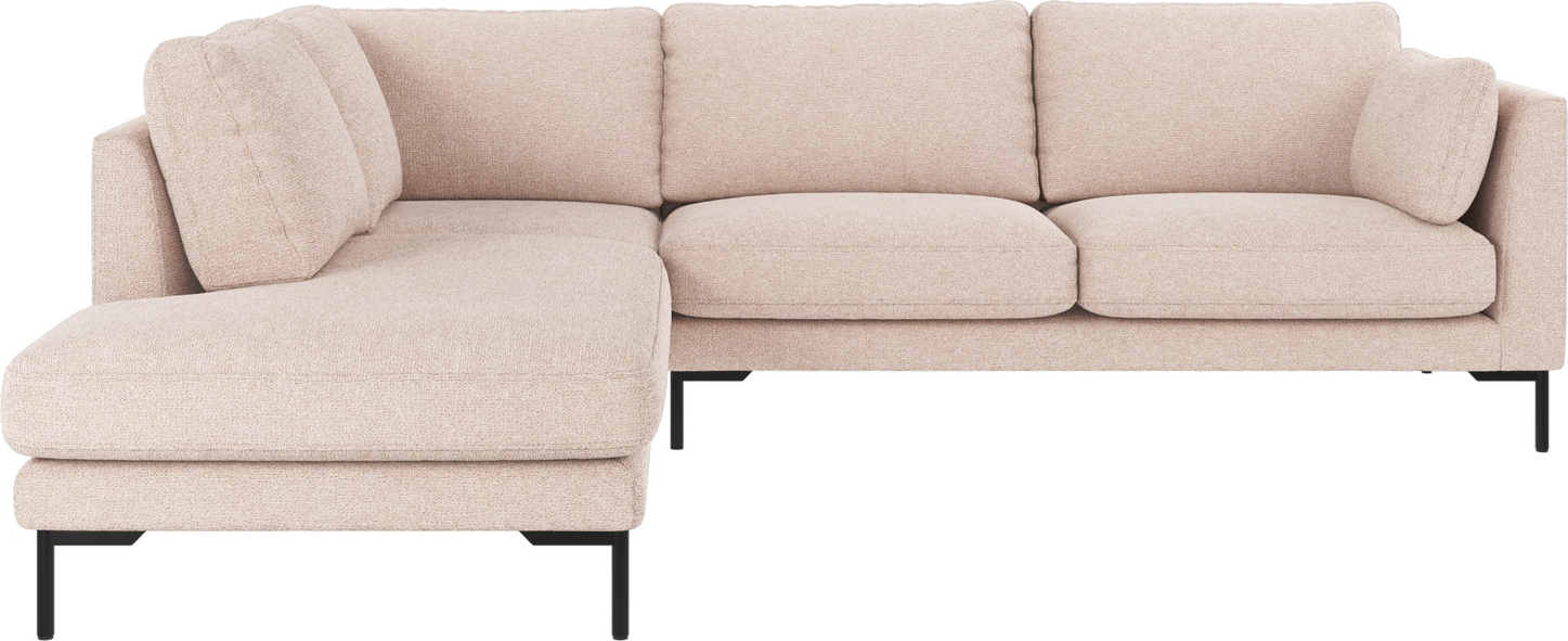 Hjørnesofa Rowico Corwin Venstrevendt Lysebeige Max Stof Sortlakerede Metalben H83b266d226