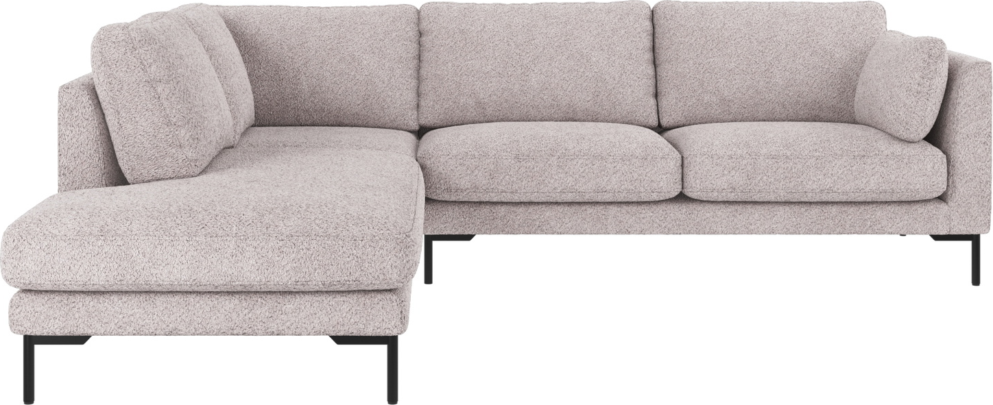 Hjørnesofa Rowico Corwin Venstrevendt Lysegråt Anna Polyester Med Sorte Metalben H83b266d226