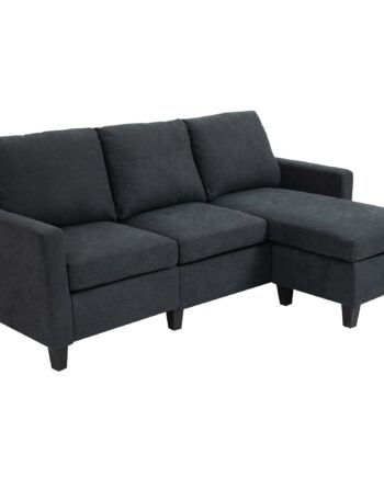 Hjørnesofa Sofasæt Med Vendbar Chaiselong 197 139 Mørkegrå