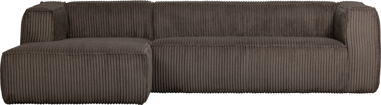 Hjørnesofa Venstrevendt Woood Exclusive Bean Fløjl Brun H73xb305xd175