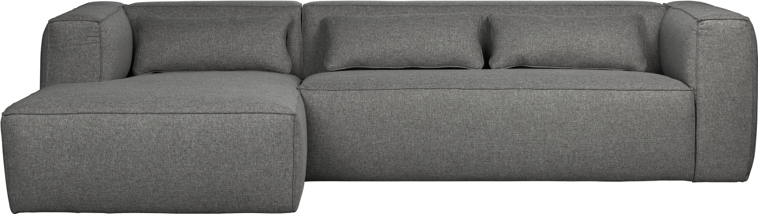 Hjørnesofa Venstrevendt Woood Exclusive Bean Stof Grå L305b175h73