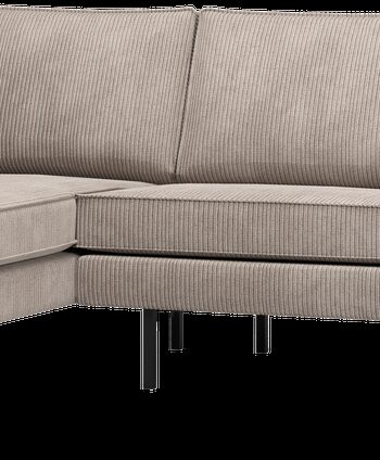 Hjørnesofa Venstrevendt Woood Rodeo Loungesofa Mørk Sand Remy Rib Polyester Fast Sæde B266l213