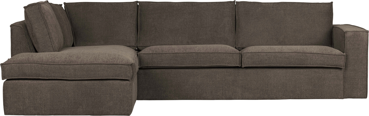 Hjørnesofa Woood Freddie Venstrevendt Mørkebrun Polyester Boucl 283x197