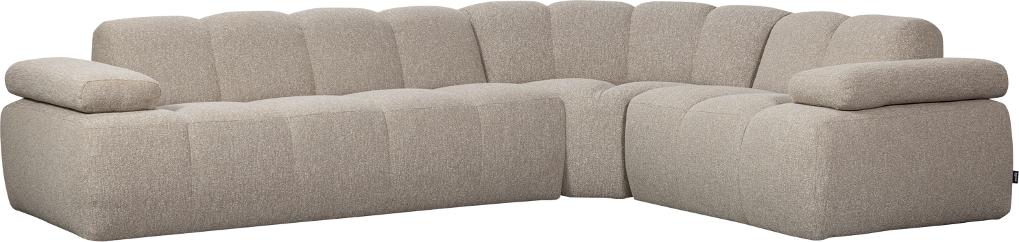 Hjørnesofa Woood Mojo 310x230 Beige Boucl Højre Justerbare Armlæn 100 Polyester