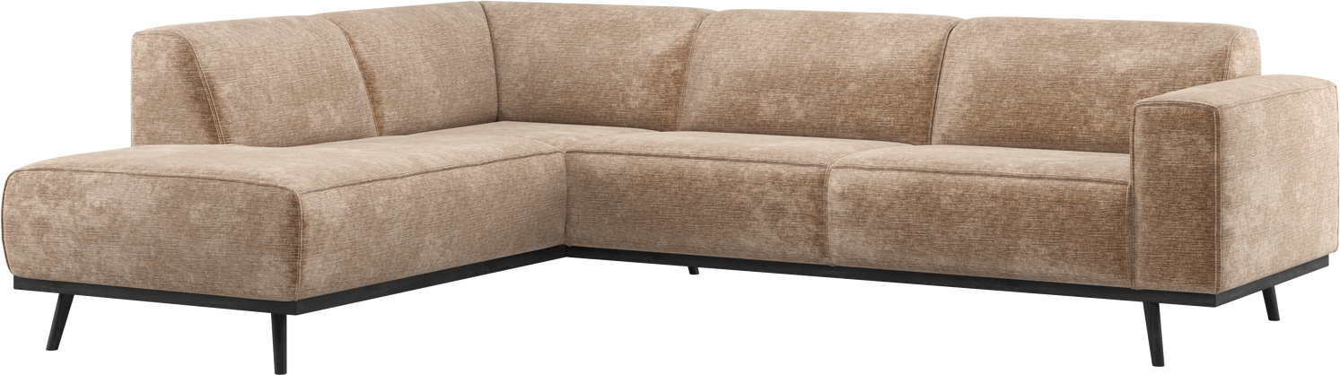 Hjørnesofa Woood Statement Venstrevendt Taupe Chenille Velvet 274x210