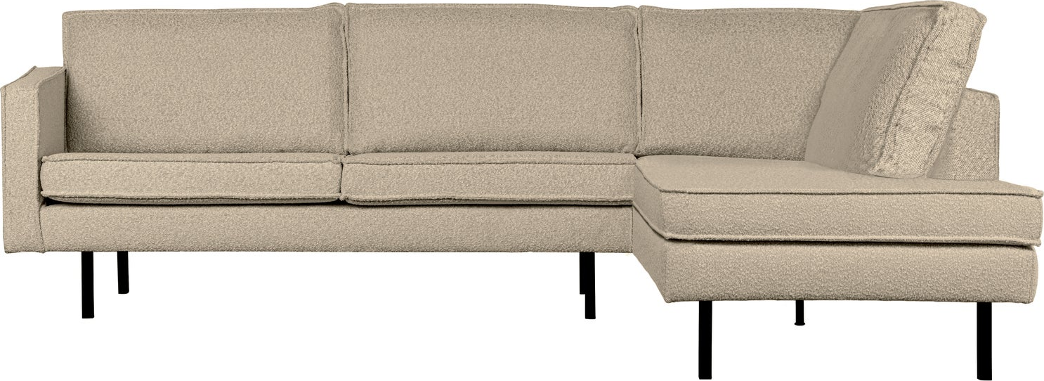 Højrevendt Hjørnesofa Woood Rodeo Beige Colmar Boucl Loungesofa Metalben 85x266x213