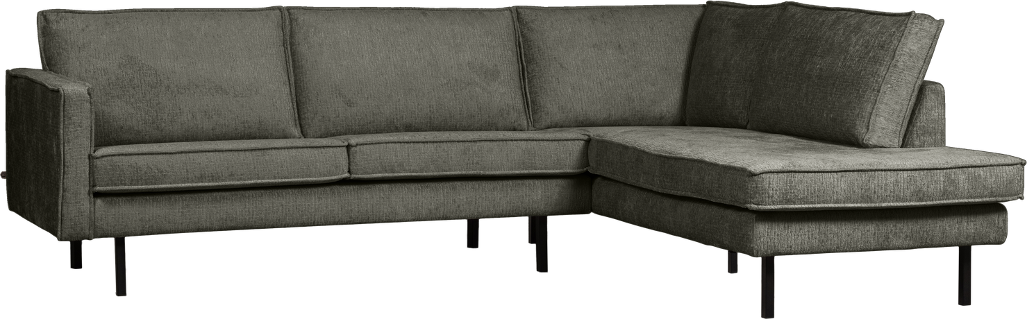 Højrevendt Hjørnesofa Woood Rodeo Frostblå Struktureret Velour 85x266x213