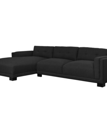 Homeville Napoli Venstrevendt Stof Sort 308x176x80cm