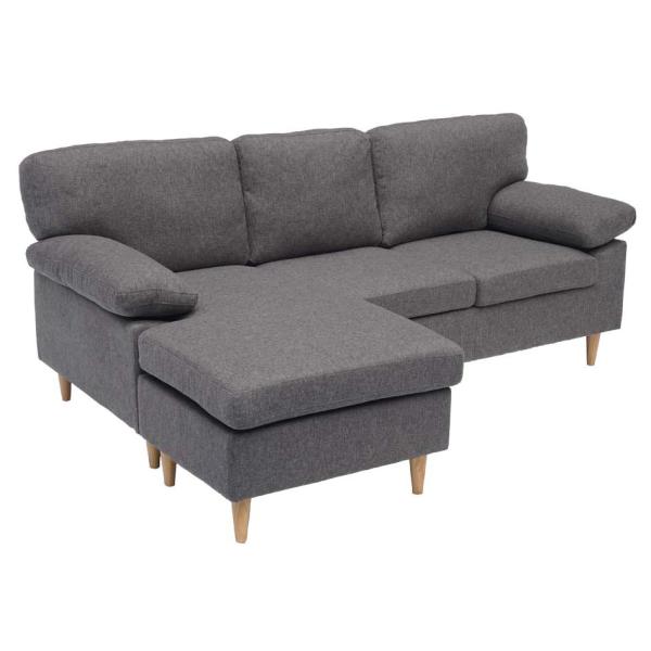 Homeville York Højre Venstrevendt Stof Grå 212x142 84x88cm
