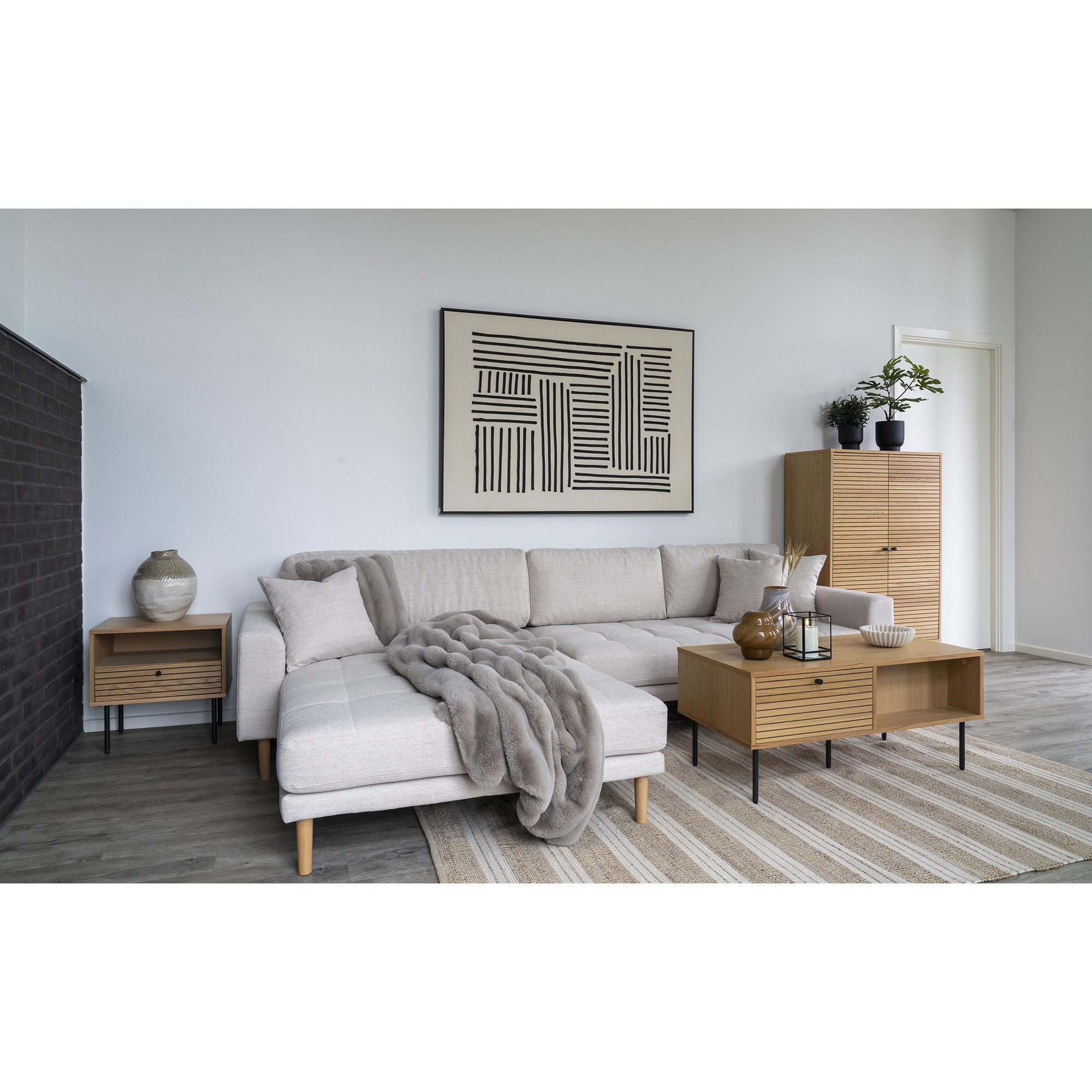 House Nordic Lido Lounge Sofa Venstrevendt Sand Hn1050