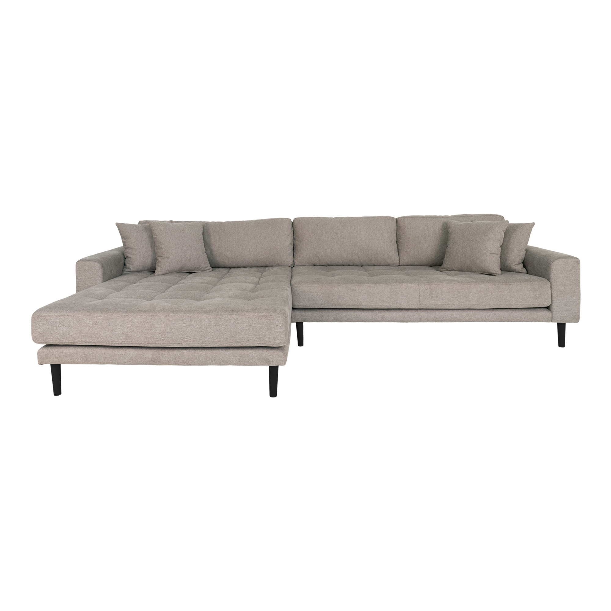 House Nordic Lido Loungesofa Venstre Chaiselong Puder Stone Polyester Sort Træ