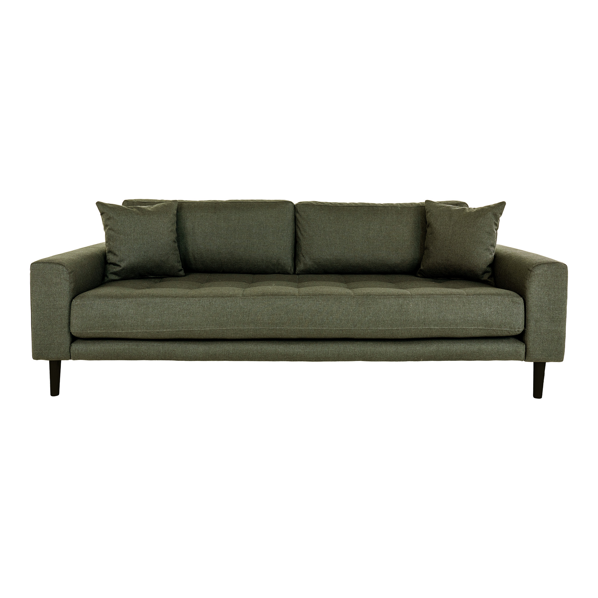 House Nordic Lido Pers Sofa Puder Olivengrøn Polyester Sort Træ
