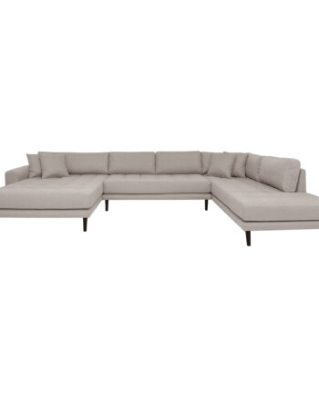 House Nordic Lido Sofa åben Ende Venstrevendt Puder Stone Polyester Sort Træ