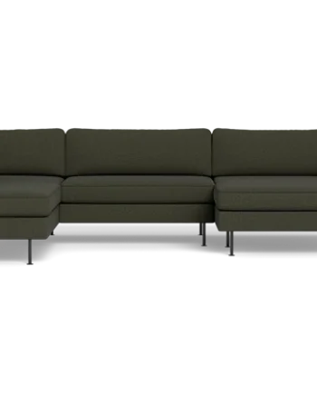 Houston Sofa Med Open End Chaiselong Mørkegrøn :315