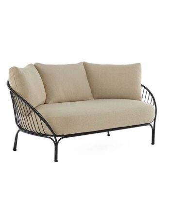 Kartell Hiray Sofa Med Hynder Sort Stel Med Beige Hynder : Erling Christensen Møbler