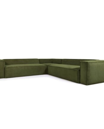 Kave Home Blok Hjørnesofa Grøn Corduroy Fløjl 320x320