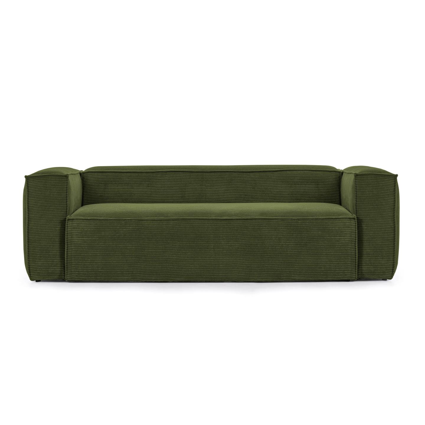 Kave Home Blok Pers Sofa Grøn Corduroy Fløjl 210