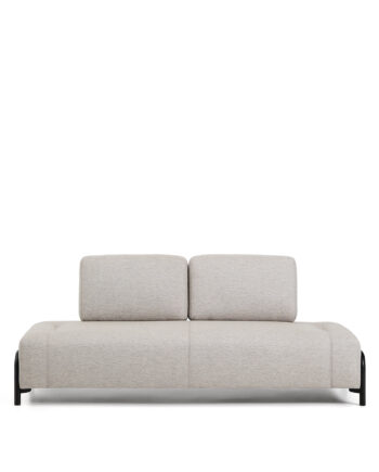 Kave Home Compo Pers Modul Sofa Grå Stof Sort Metal 200cm