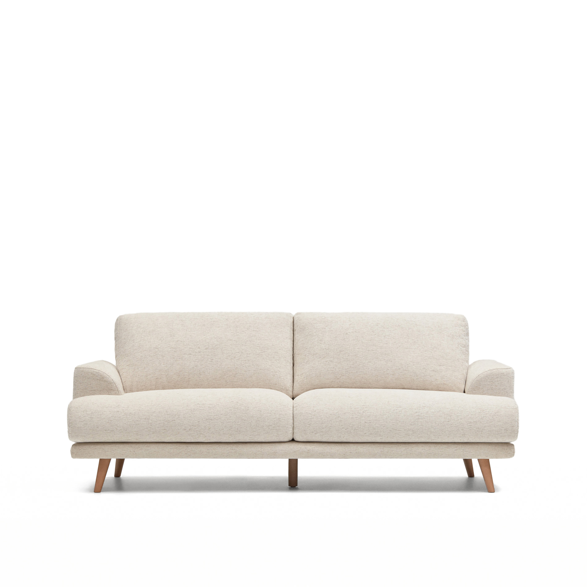 Kave Home Karin Pers Sofa Beige Stof Bøgetræ 210cm