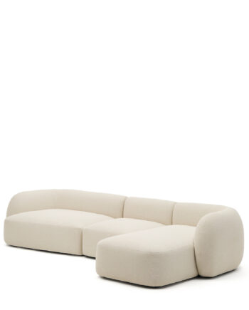 Kave Home Martina Pers Modul Sofa Højre Chaiselong Ecru Chenille Stof 377cm