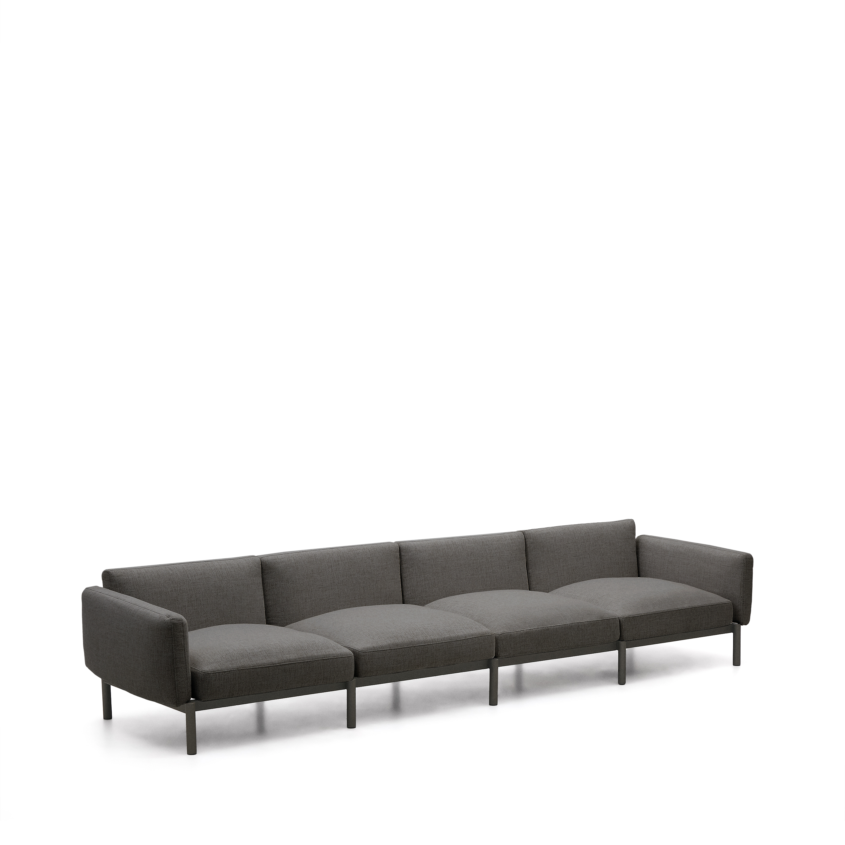 Kave Home Sorells Udendørs Pers Modul Sofa Grå Aluminium 370cm