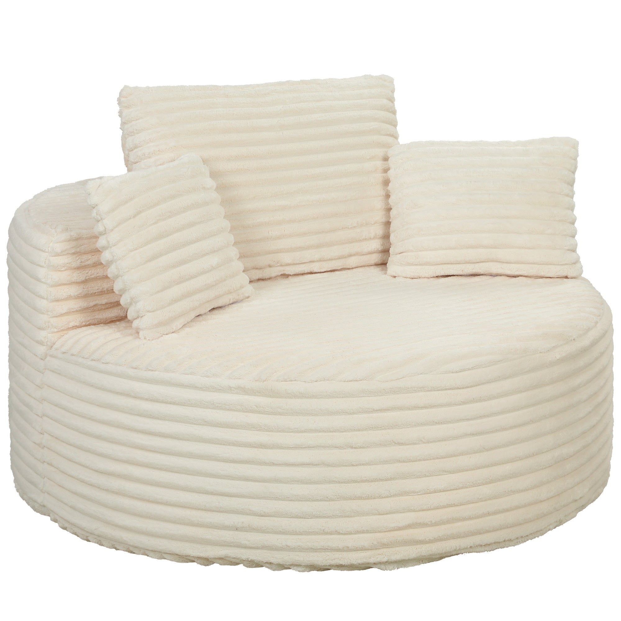 Lænestol Med Dybt Sæde Enkelt Sofa Uden Fast Stel Helskumsdesign Hynder Cremehvid