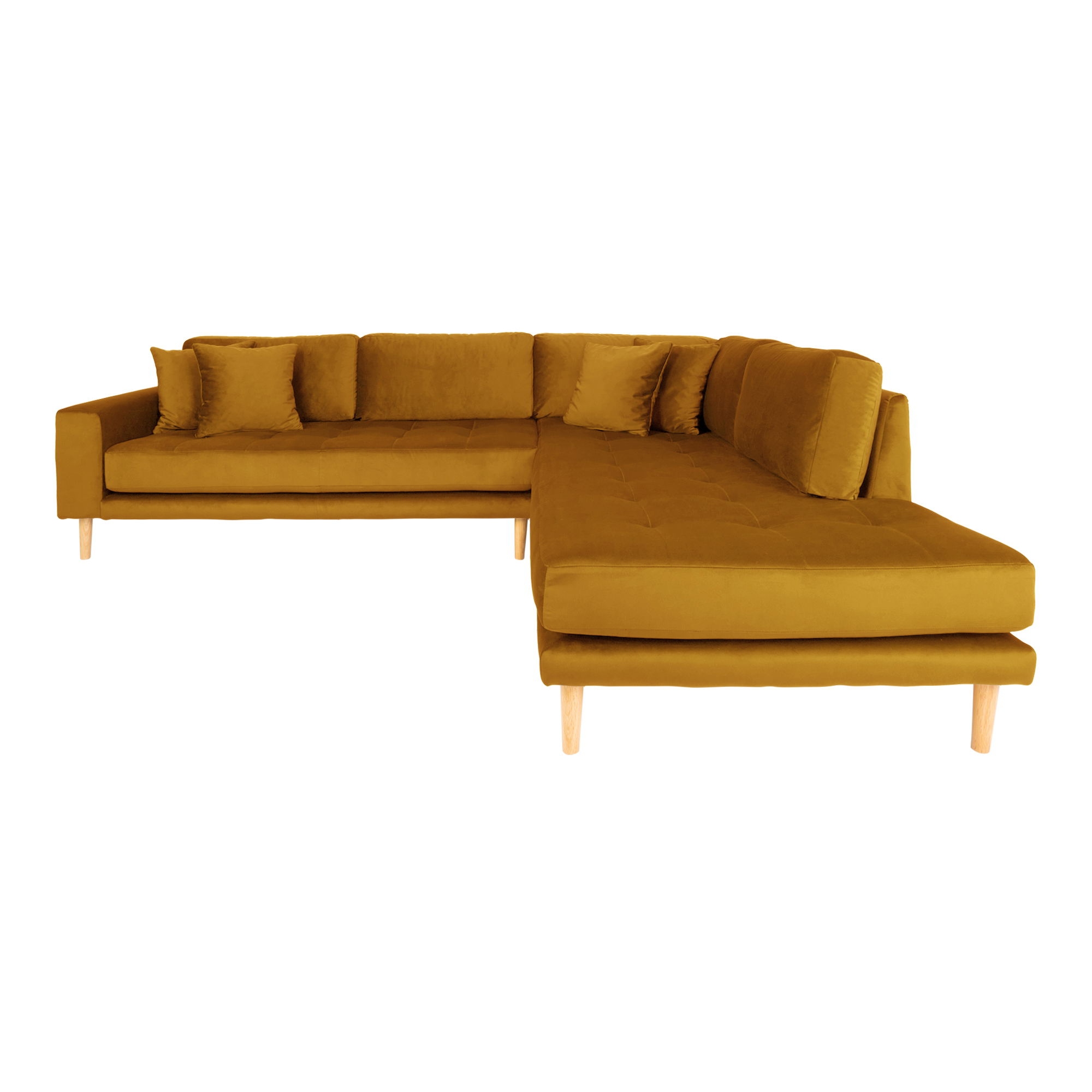 Lido Hjørnesofa Sennepsgul Velour