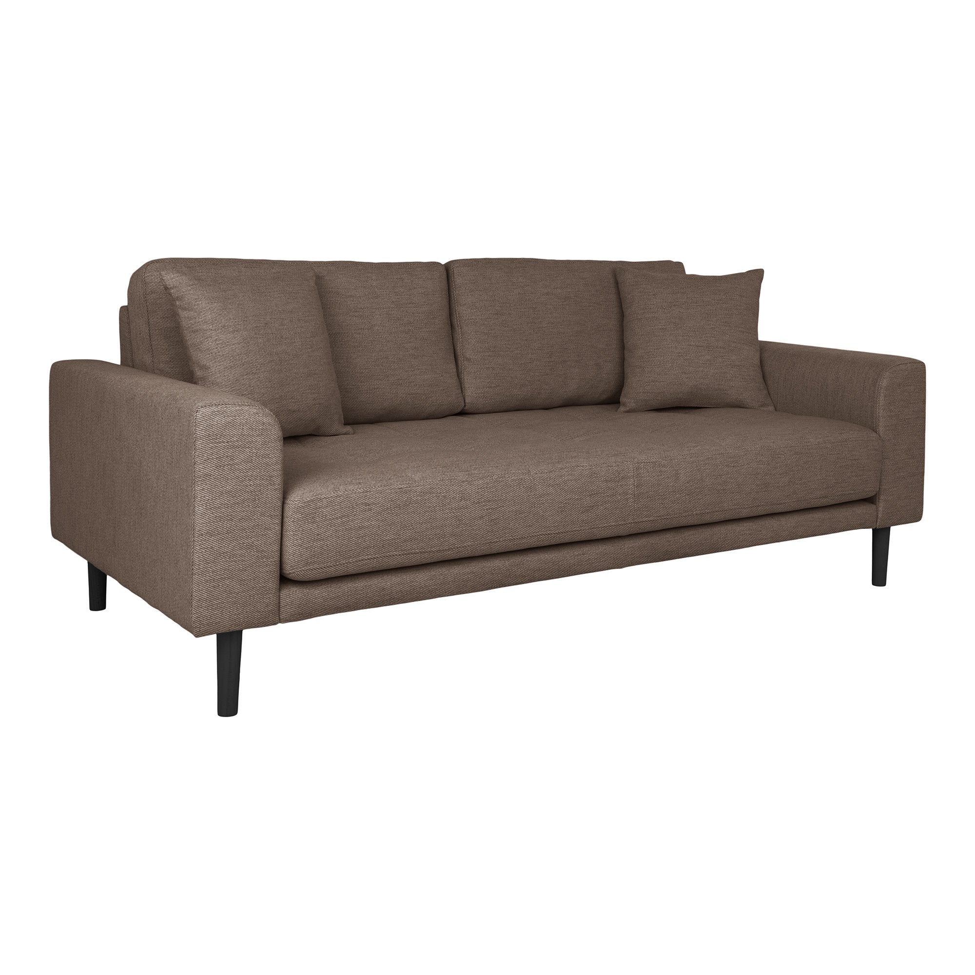 Lido Personers Sofa Personers Sofa Brun Med Puder Sorte Træben Hn1055